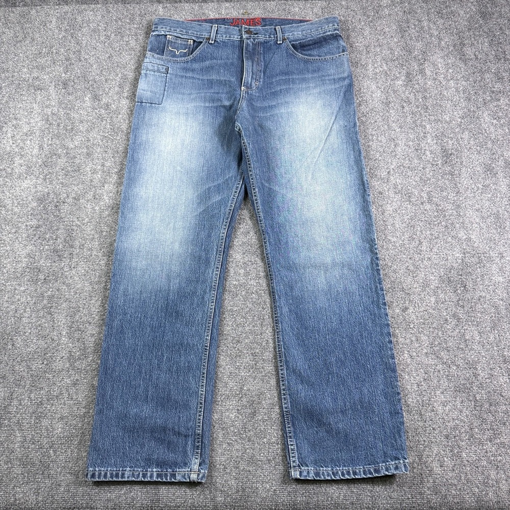 Kimes Ranch James Bootcut Jeans Mens 36x30 NEW Straight Fit Mid Wash Denim